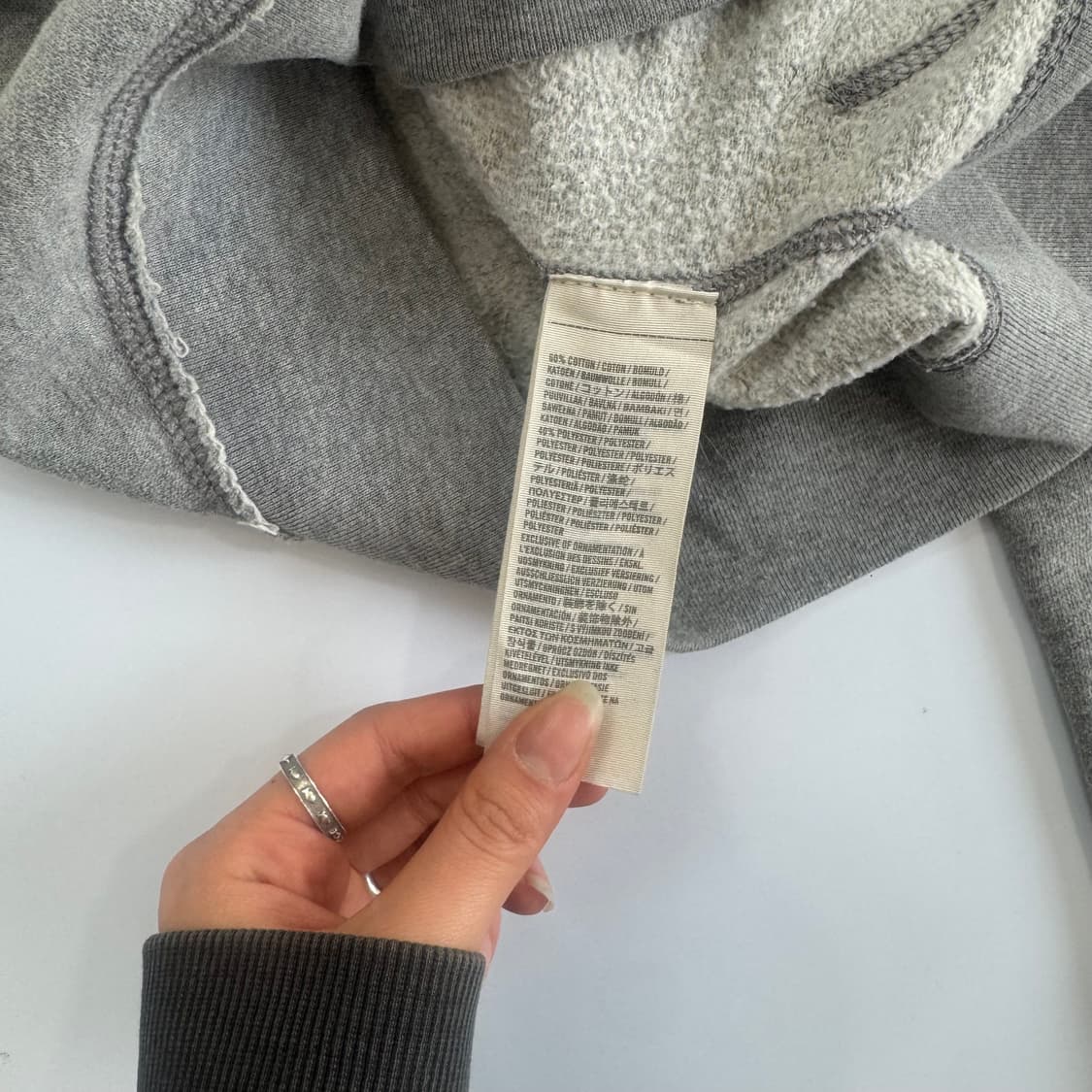 Hollister 홀리스터 스펠아웃 로고 그레이 후드집업 상품이미지6