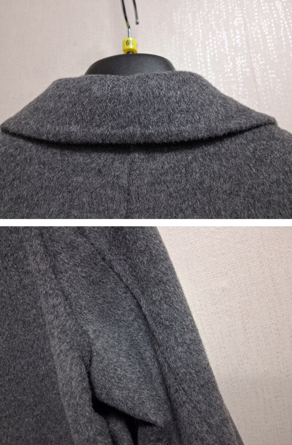 일본빈티지 유니클로 진회색 중간진회색 그레이핸드메이드코트 여성 66적당  상품이미지5