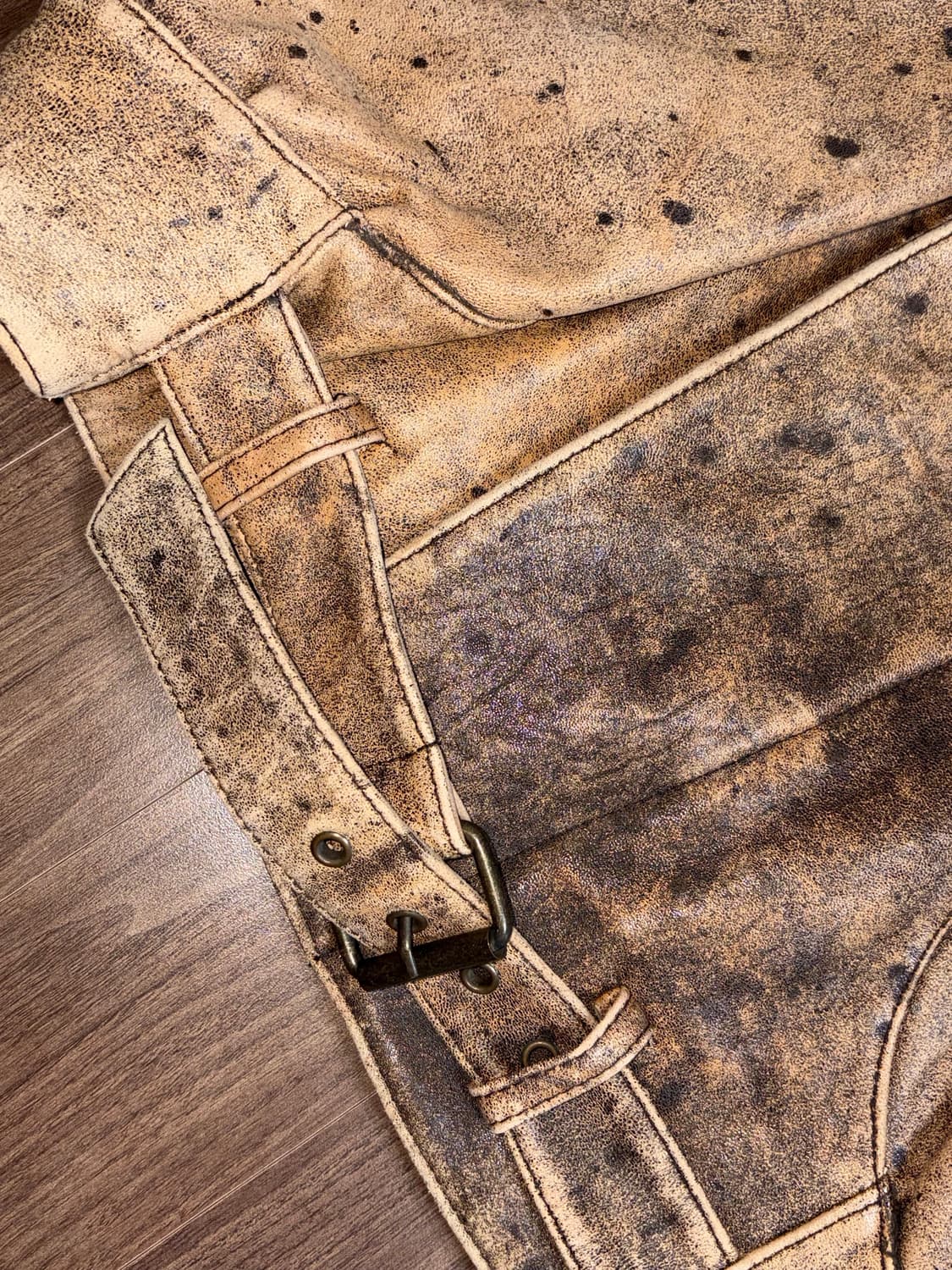 유럽 빈티지 가죽 봄버 자켓 상품이미지4