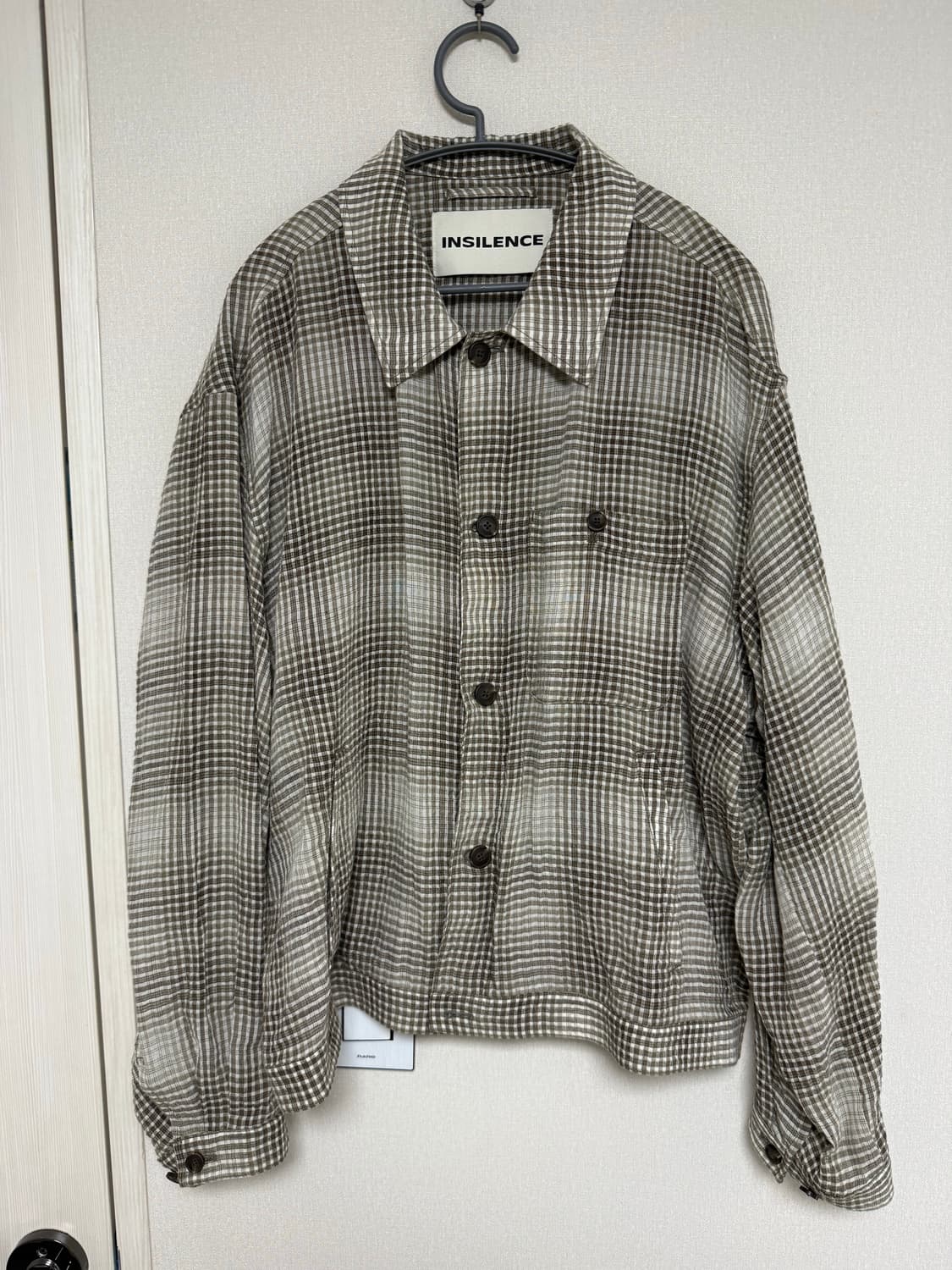 INSILENCE 린넨 체크 자켓 (L, 105) 상품이미지1