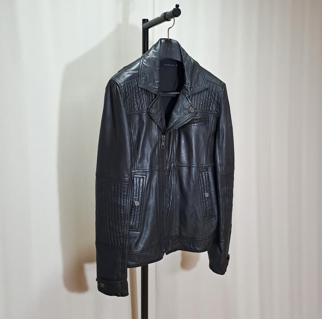 (택포) CK진 블랙 양가죽 자켓 XL B12 상품이미지3