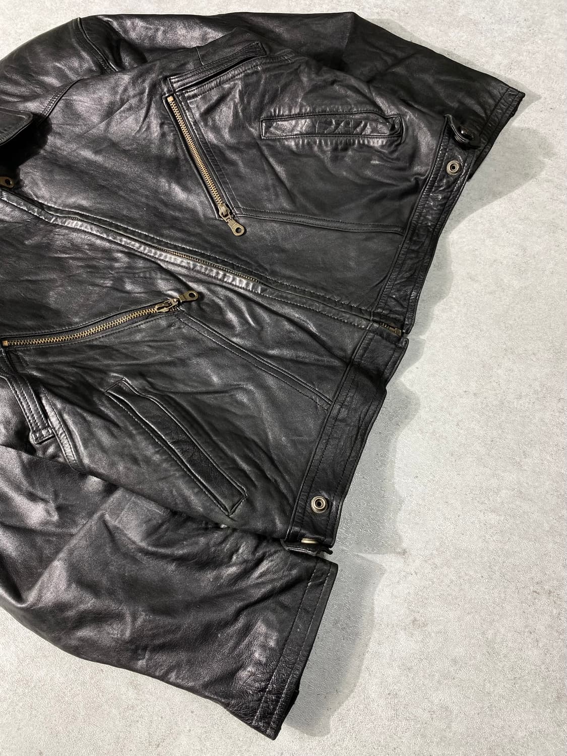 [S] 90s Vintage 빈티지 양가죽 크롭 레더 자켓 상품이미지3