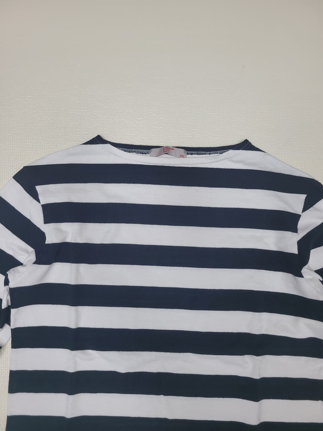 에잇세컨즈 8seconds 스트라이프 긴팔 티셔츠 XXL 블랙 상품이미지4