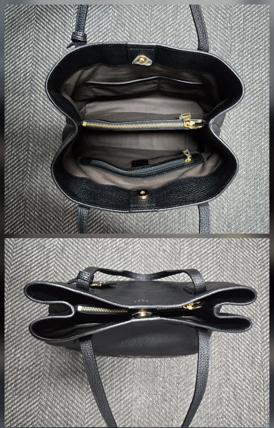 닥스 가죽 체크배색 로고 참장식 3단 숄더백 상품이미지6