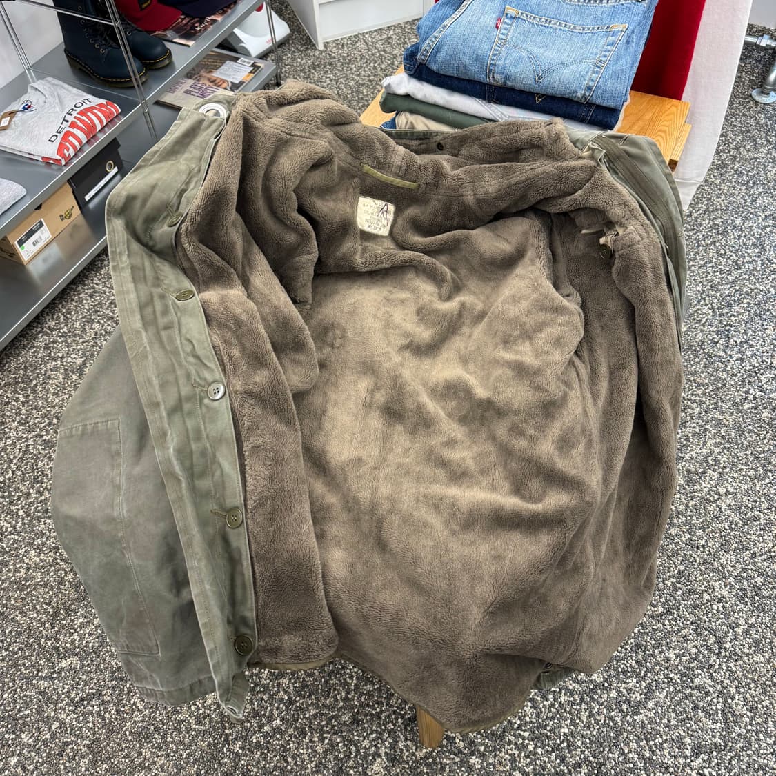 80s 빈티지 독일군 올리브 모즈 코트 (L)  상품이미지7