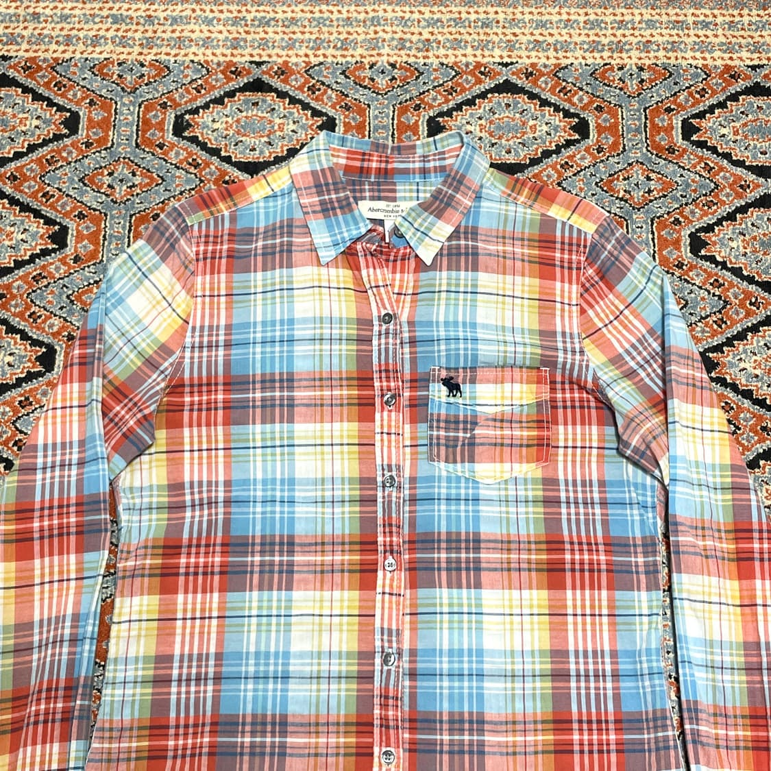 아베크롬비 트로피컬 마드라스 체크 셔츠 여성M 상품이미지2