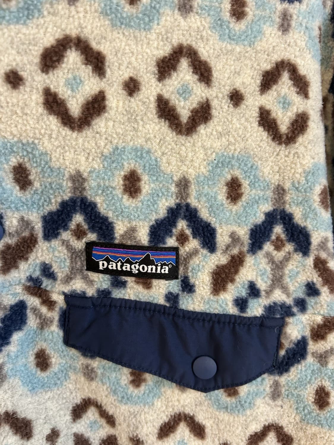 19FW 파타고니아 신칠라 스냅-티 플리스 오트밀/캐스케이드 패턴 상품이미지2