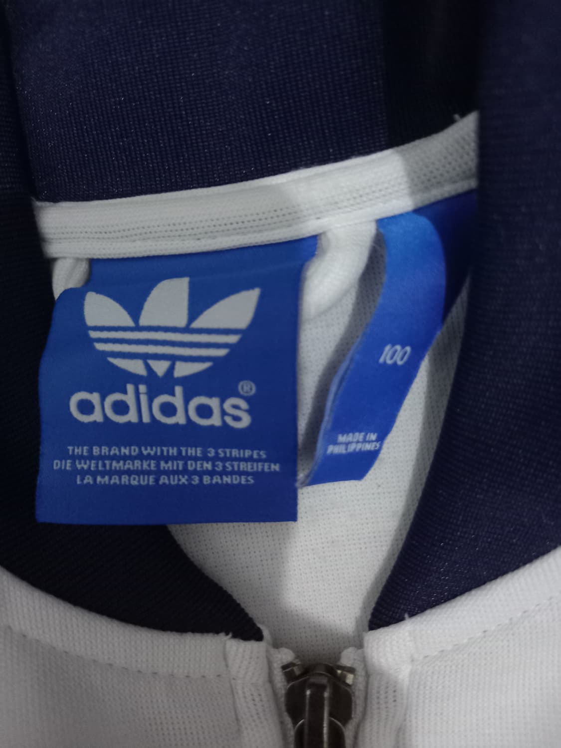 아디다스 화이트 네이비 트랙탑 저지 져지집업 100/L 상품이미지4