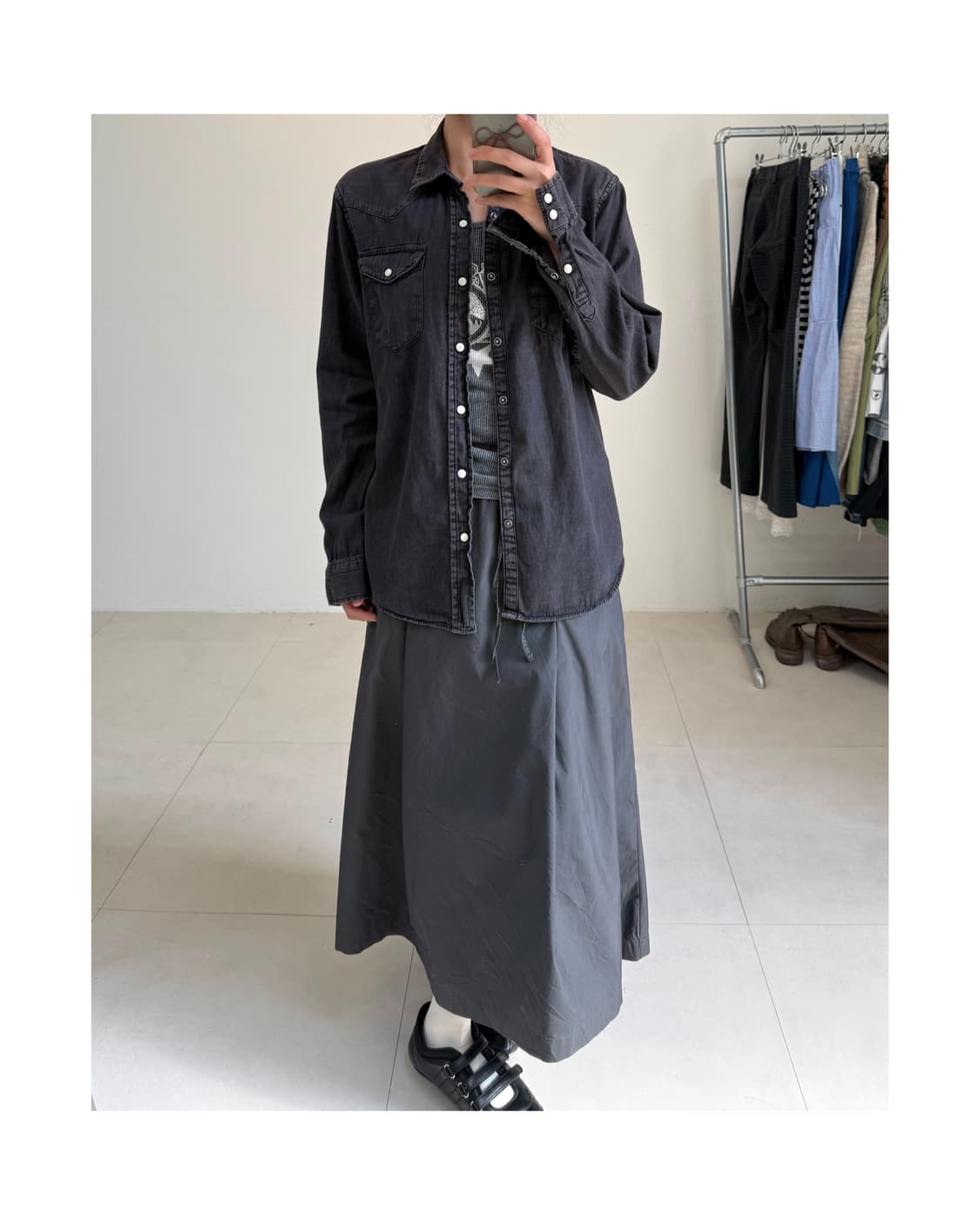 Gap 워싱 퍼플 셔츠 상품이미지1