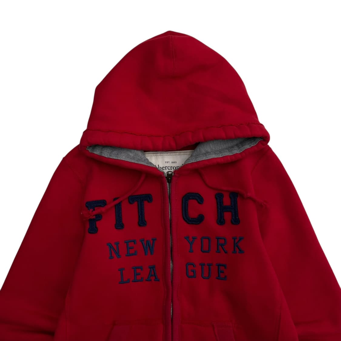 아베크롬비 네이비 패치로고 레드 후드집업 M 상품이미지4