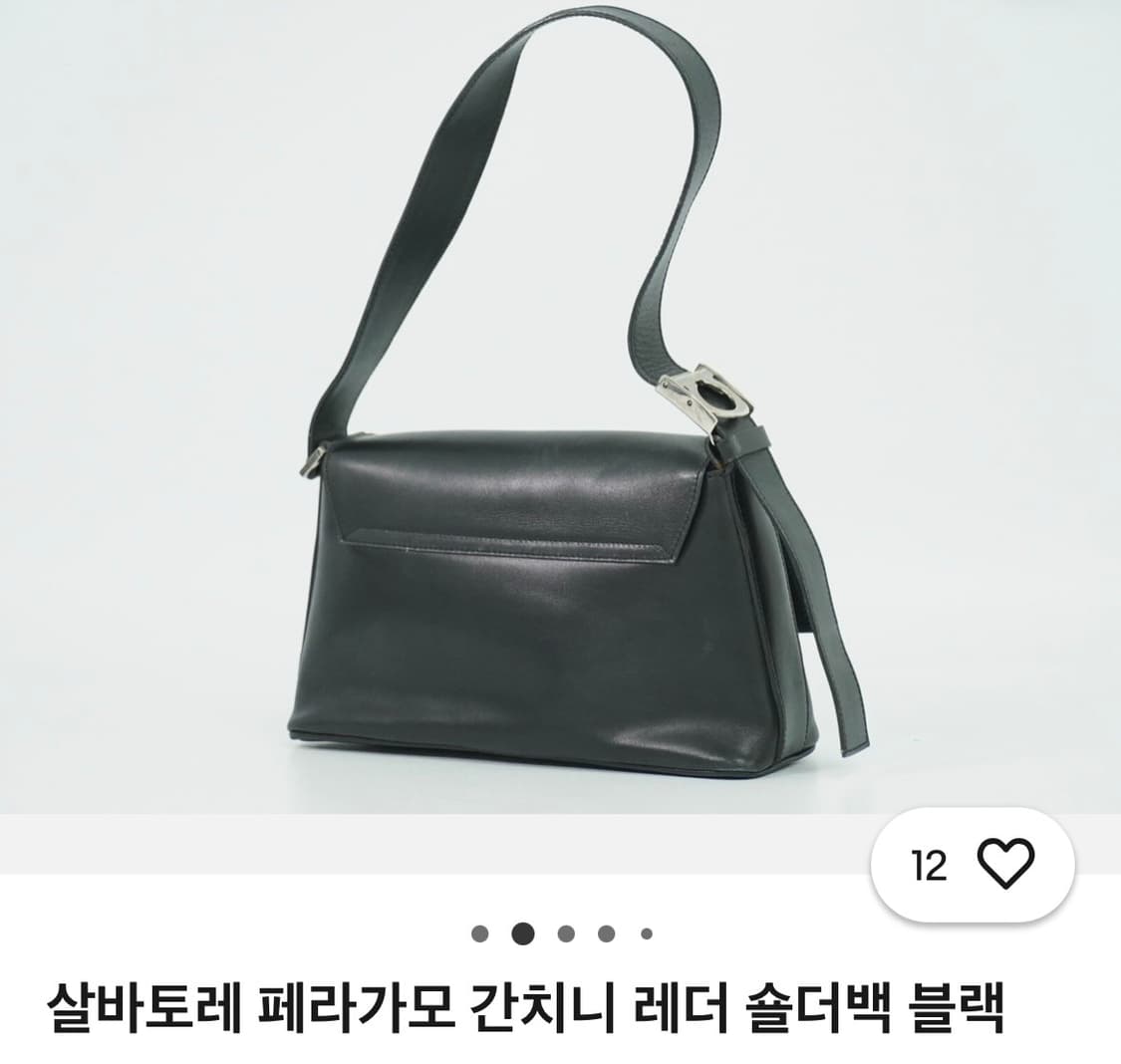살바토레 페라가모 간치니 레더 숄더백 블랙 상품이미지2