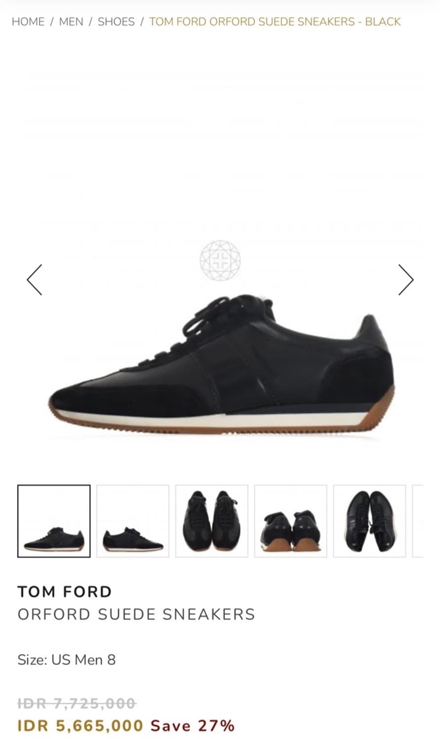 정품 8) 톰포드 오포드 블랙 스웨이드 스니커즈 270~275 상품이미지9