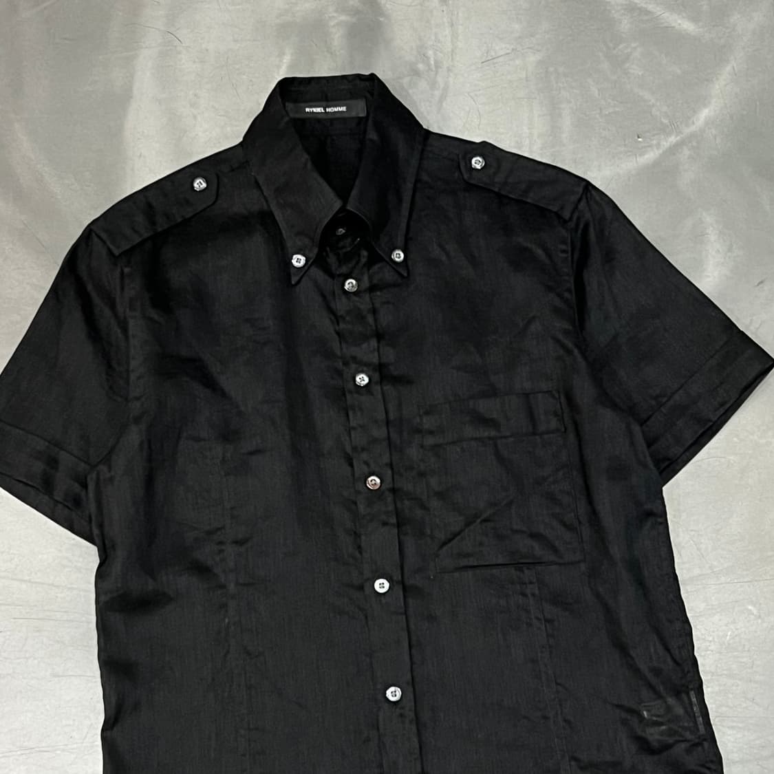  소니아리키엘 옴므 견장 린넨 하프 셔츠 y16174 상품이미지3