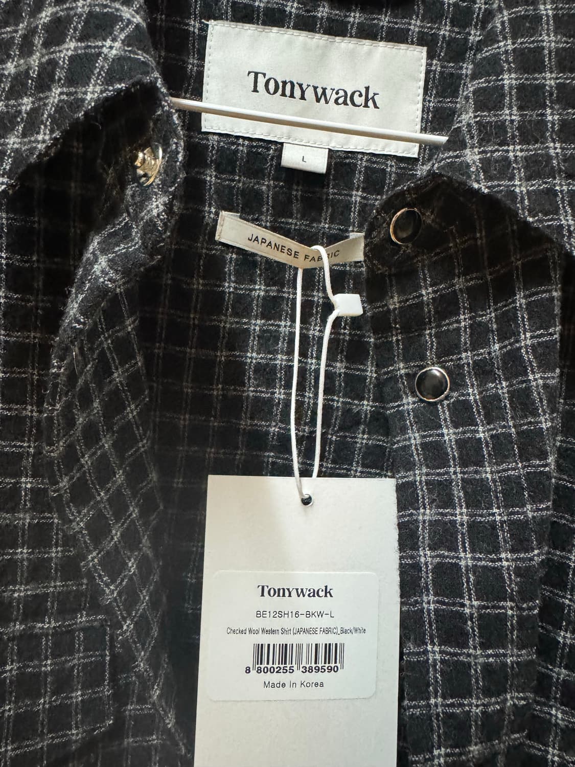 (새제품) 25SS 토니웩 체크 울 웨스턴 셔츠 L 상품이미지3