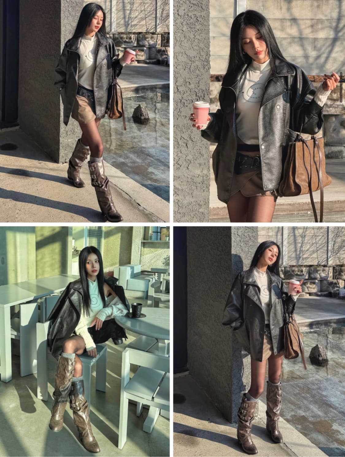 레이디볼륨 나폴레옹 비건 레더 자켓 상품이미지5