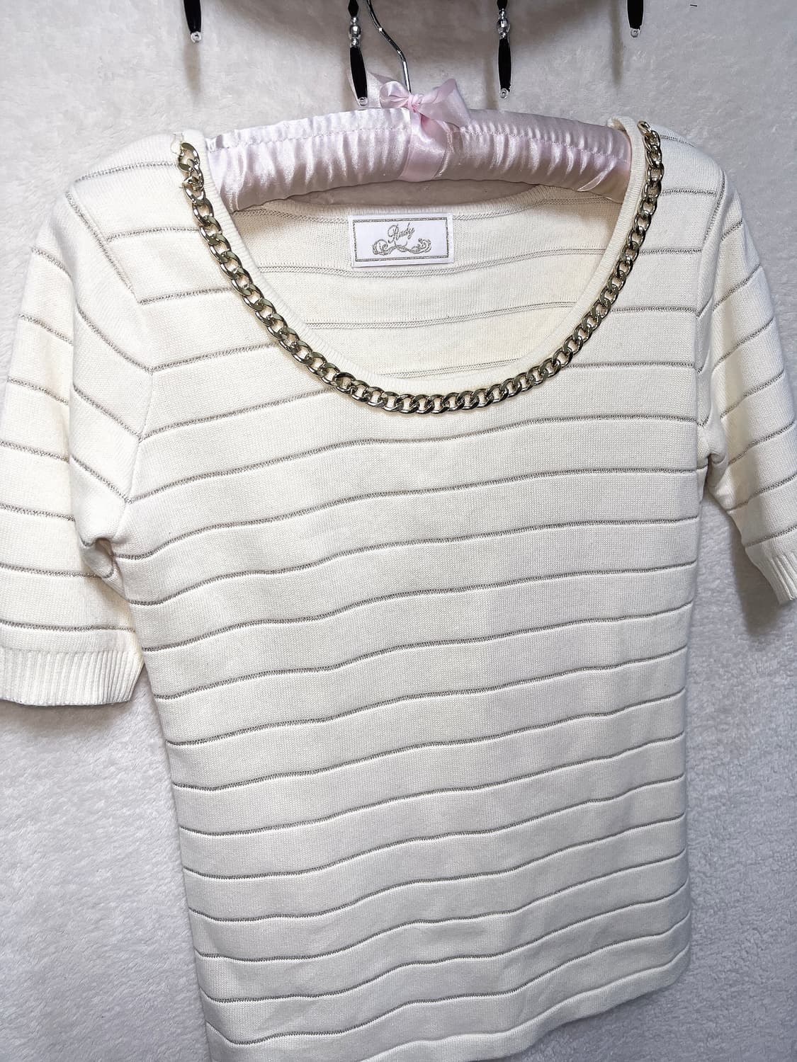 라디 rady 오네갸루 로맨틱 히메 베메클 금장 체인 니트 로걀탑 핀터 상품이미지9