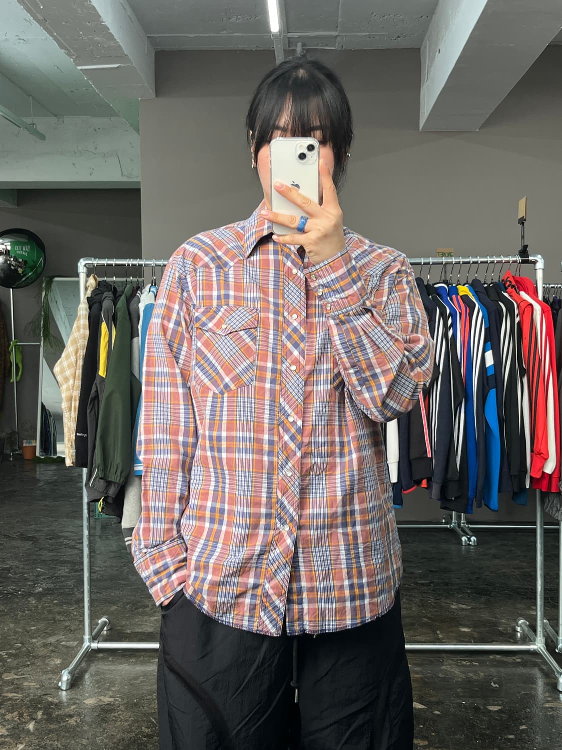 랭글러 웨스턴 체크 셔츠 상품이미지2