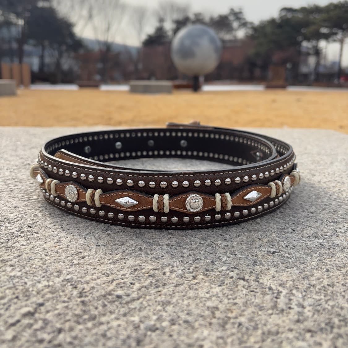 노코나 Nocona 스터디드 웨스턴 레더 벨트 상품이미지3