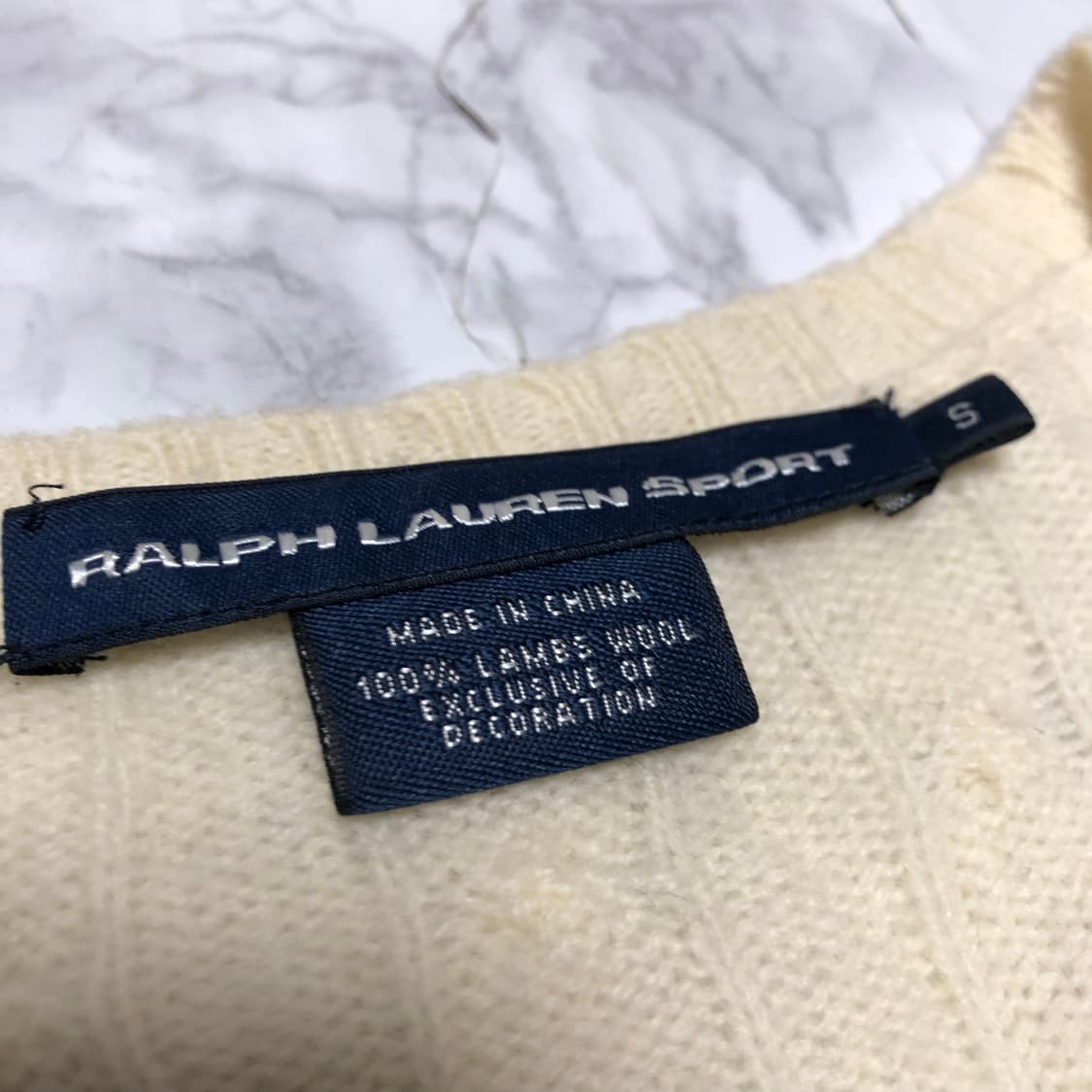 폴로 랄프로렌 꽈배기 니트 브이넥 상품이미지4