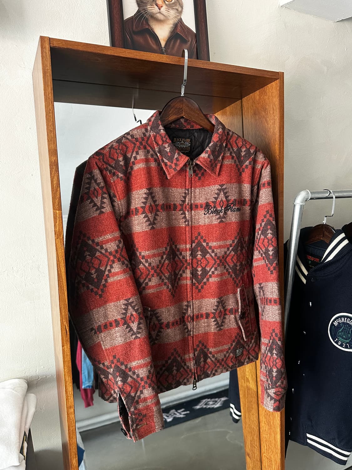 Black flame 블랙플레임 투웨이 울 집업 자켓 상품이미지1