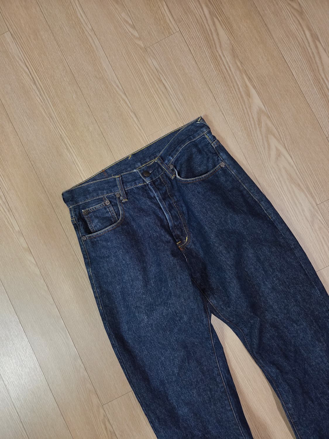 에비수 빅 플라워 셀비지 데님 팬츠 상품이미지3