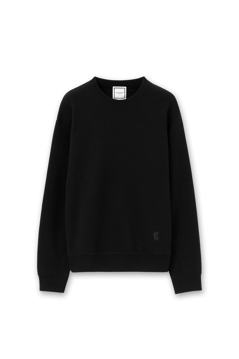 [46] 우영미 스퀘어 로고 라운드넥 울 스웨터 니트 상품이미지1