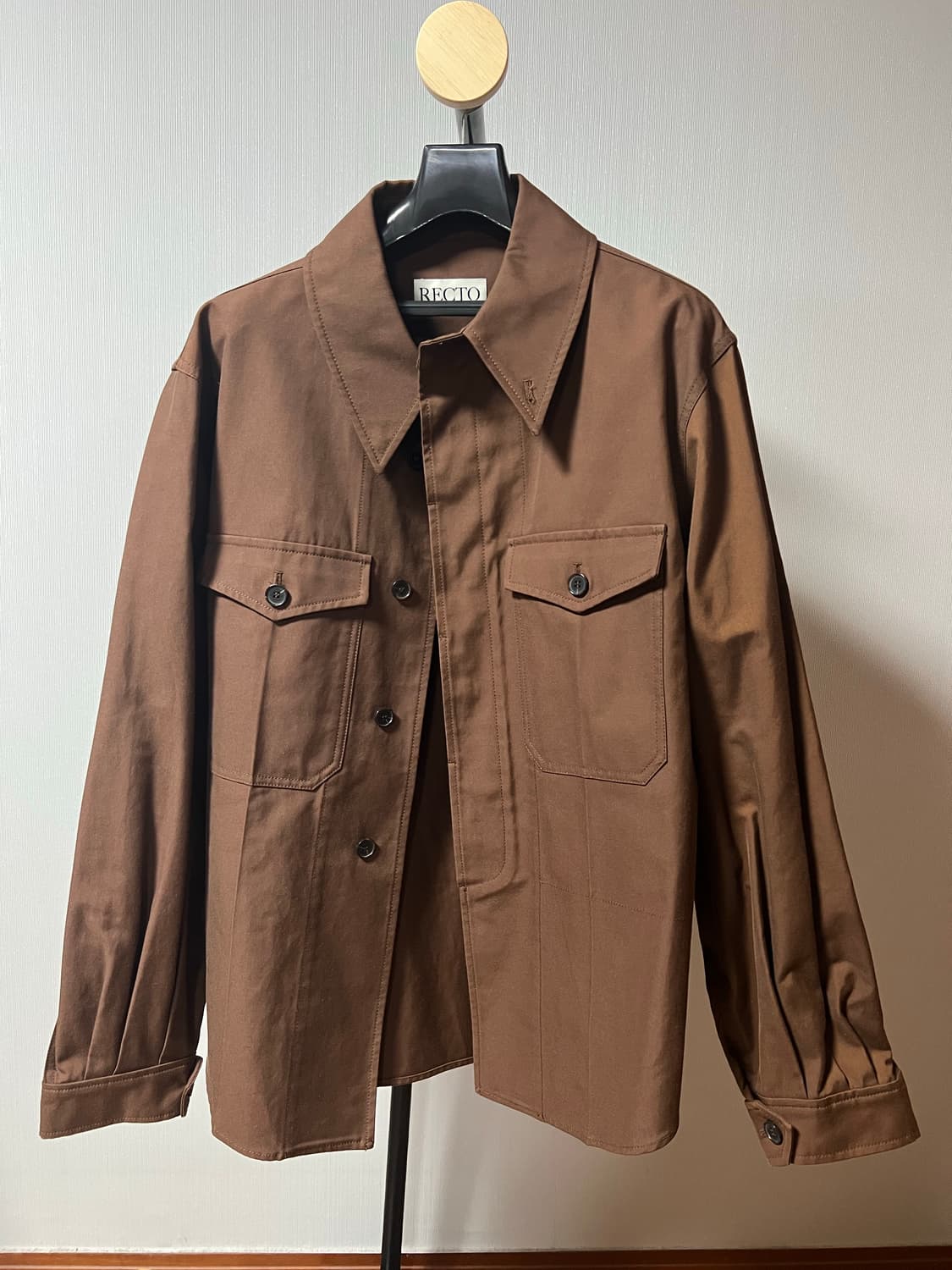 렉토 더블포켓 코튼 워크 셔츠 브라운 M 상품이미지4
