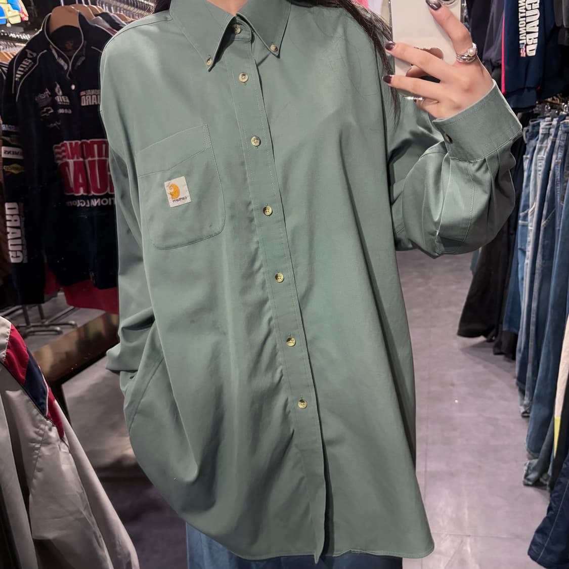 [IM]Carhartt 칼하트 긴팔 셔츠 세이지그린 상품이미지4