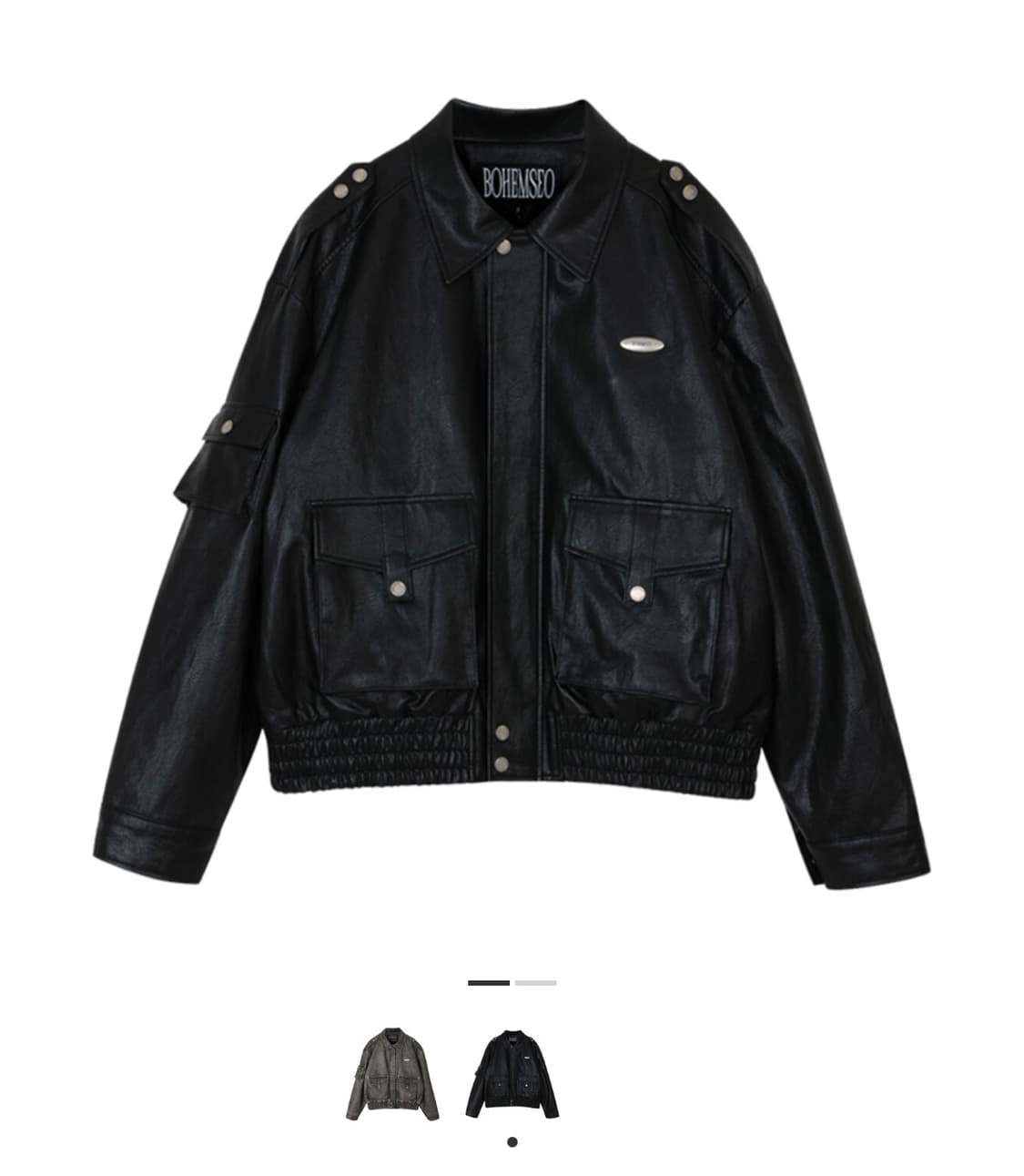(W) 보헤미안 서울 레더 봄버 점퍼 블랙 1 사이즈 상품이미지1