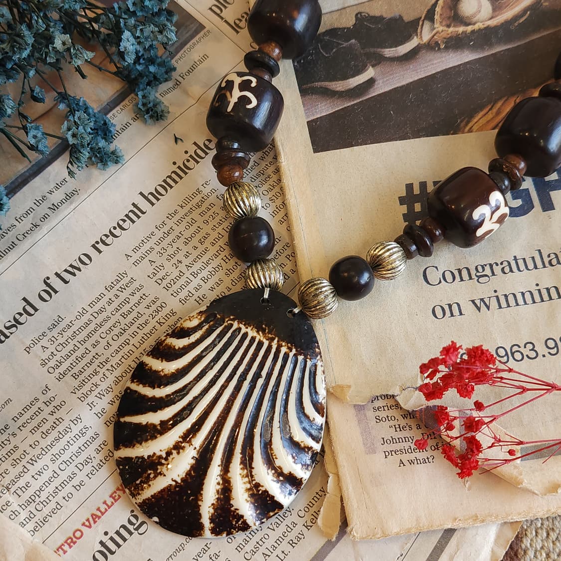 90s 프랑스 빈티지 쥬얼리 보헤미안 소울 아티잔 빈티지 목걸이 상품이미지5