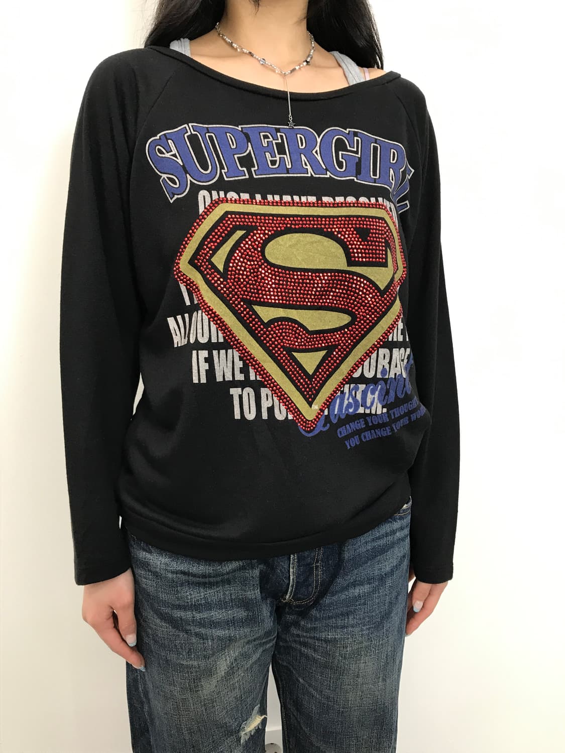 Supergirl Logo Cropped Long Sleeve 상품이미지3