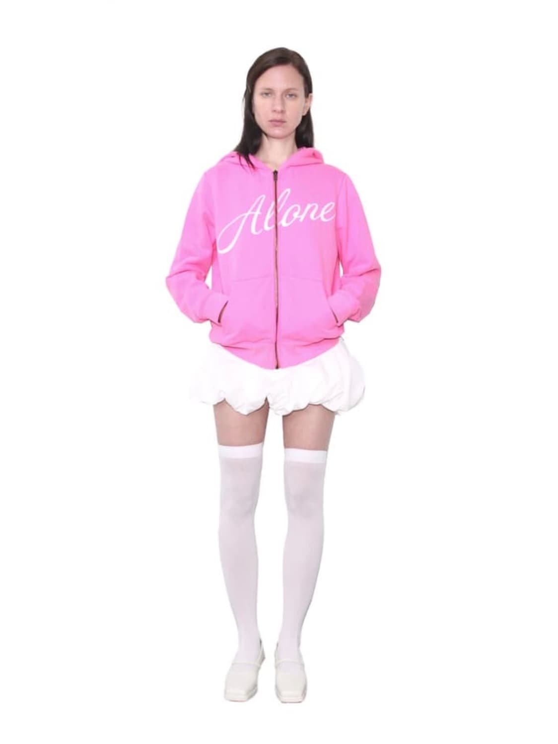 USTHAUS 저스트하우스 ZIPUP HOODIE HOT PINK 핫핑크 상품이미지1