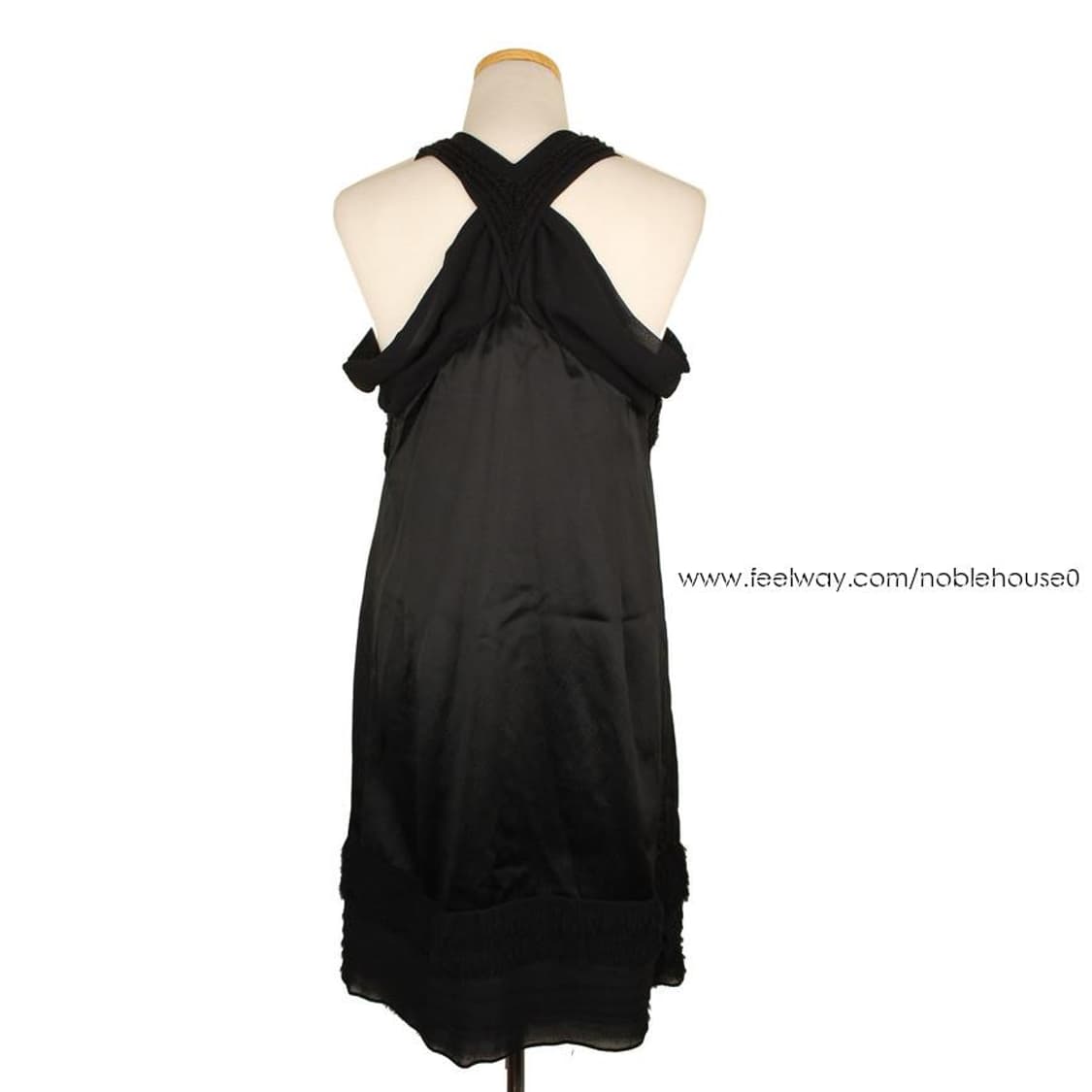 바네사브루노 블랙 실크 스트랩 원피스(36) 상품이미지3