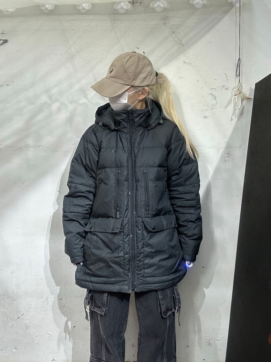 나이키 블랙 후드 패딩 점퍼 파카 M 상품이미지2