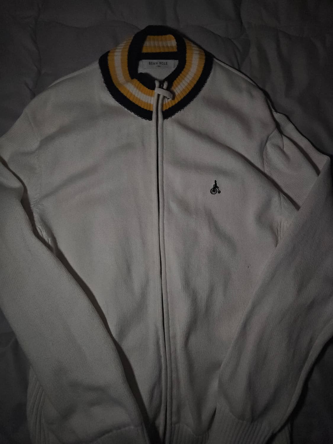 빈폴 화이트 니트 집업 상품이미지1