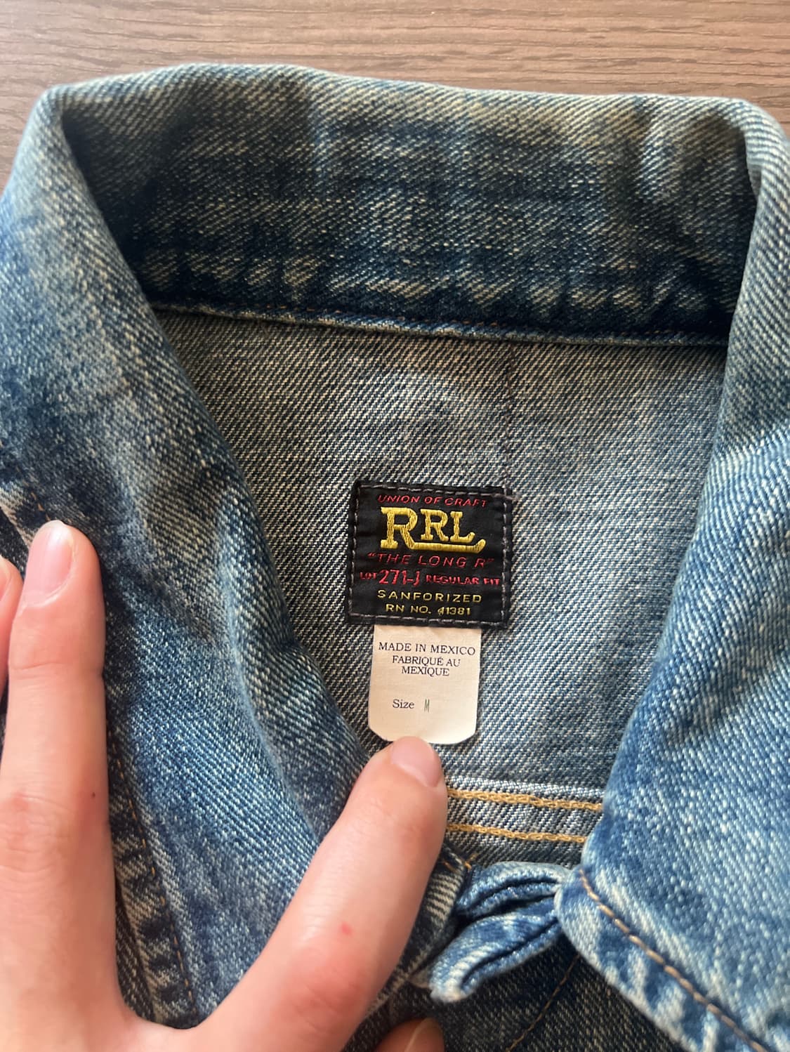 rrl 더블알엘 lot271 트러커 데님자켓 m사이즈 웨어하우스 풀카운트 상품이미지3