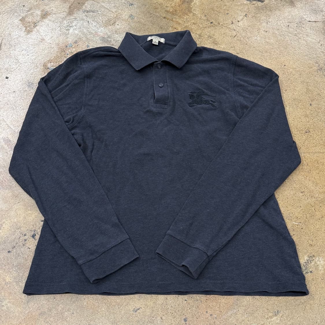 [정품/L] 버버리 블랙 긴팔 폴로티셔츠 b16 상품이미지2