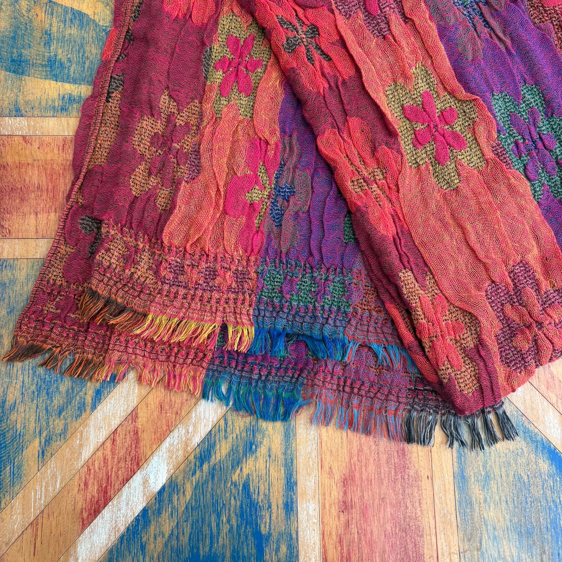 비비드 플라워 믹스 히피 머플러 스카프 (JPN) 상품이미지5