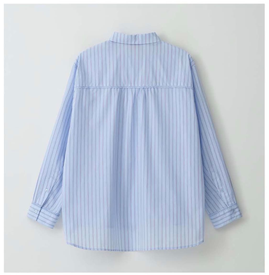 로라로라 LACE STRIPE SHIRT BLUE 상품이미지6