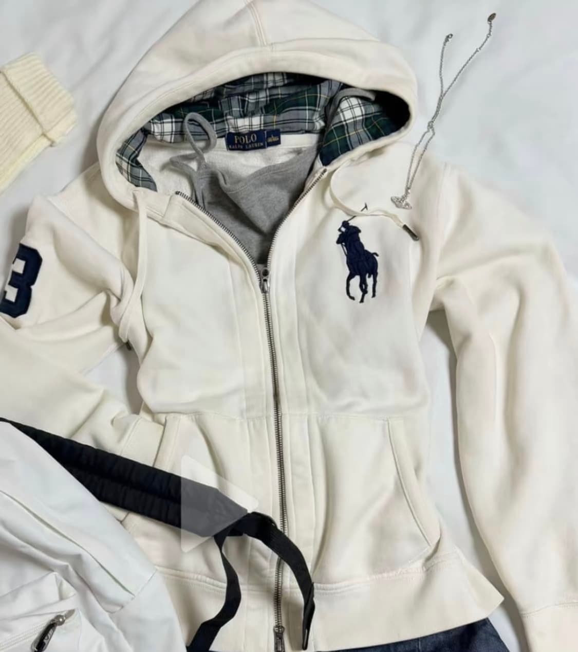 폴로 빅포니 후드집업 화이트 s 구해용 상품이미지1