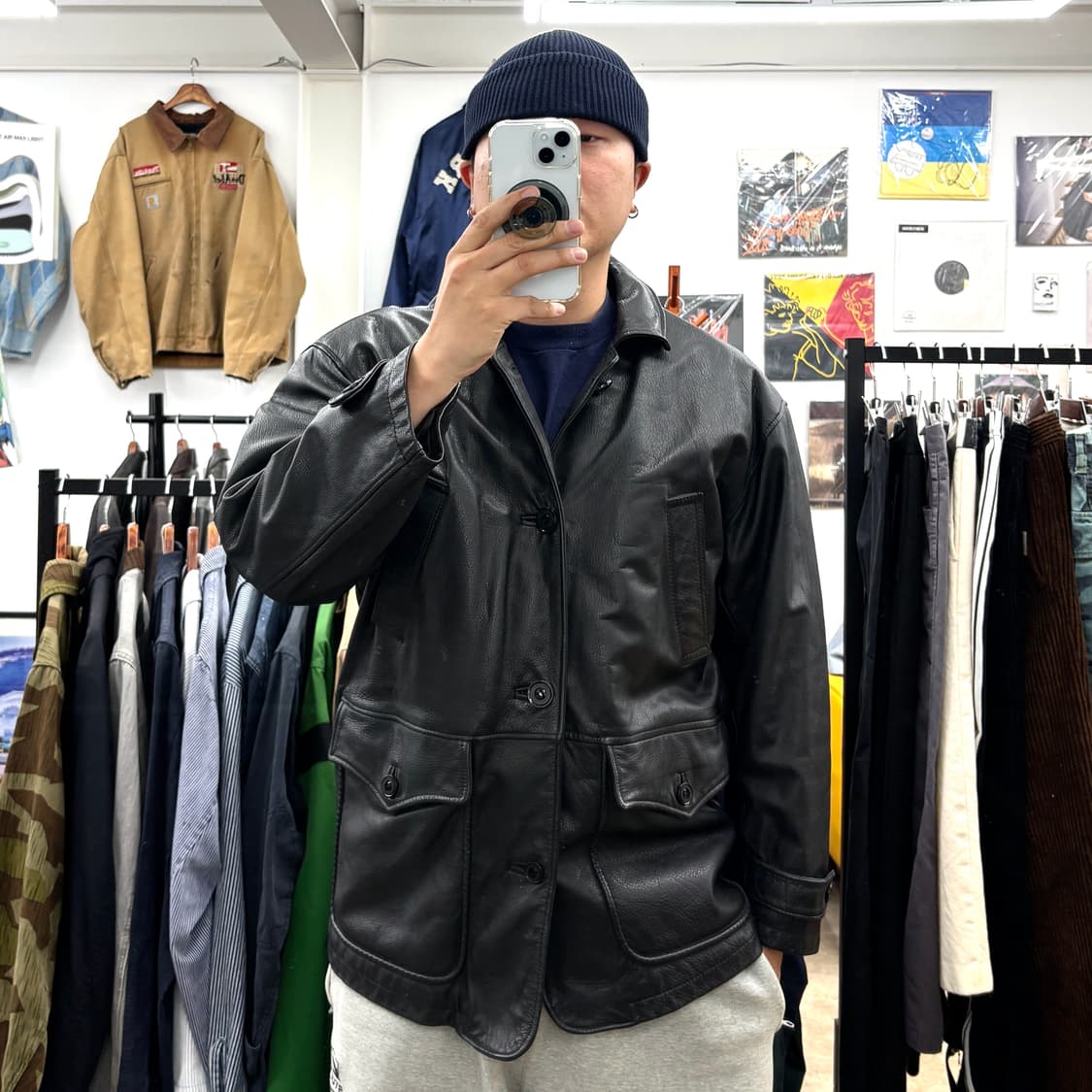 90's Urban Express 레더 카코트 상품이미지2