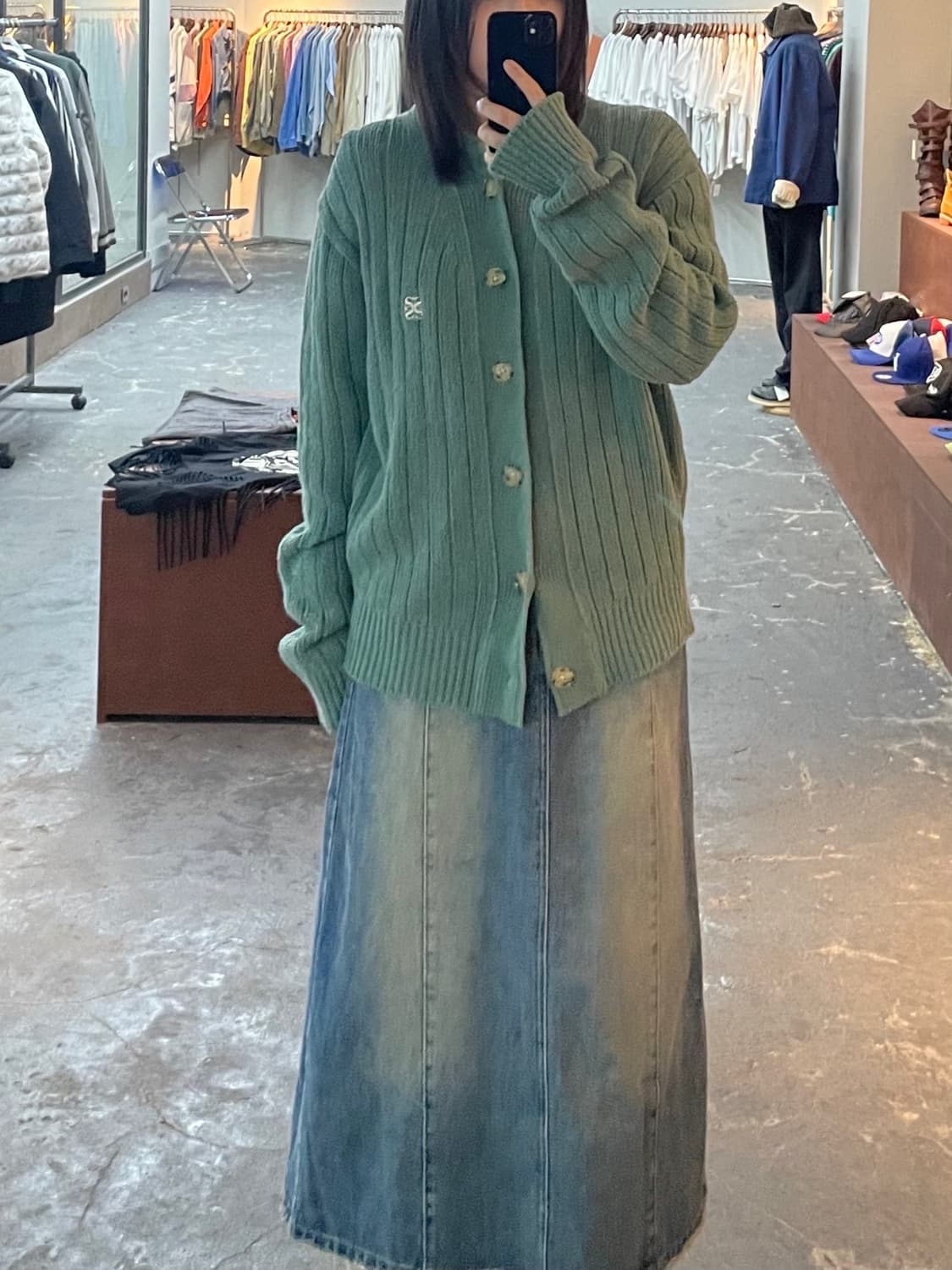 세터 세이지그린 부클 가디건 H1163 상품이미지1