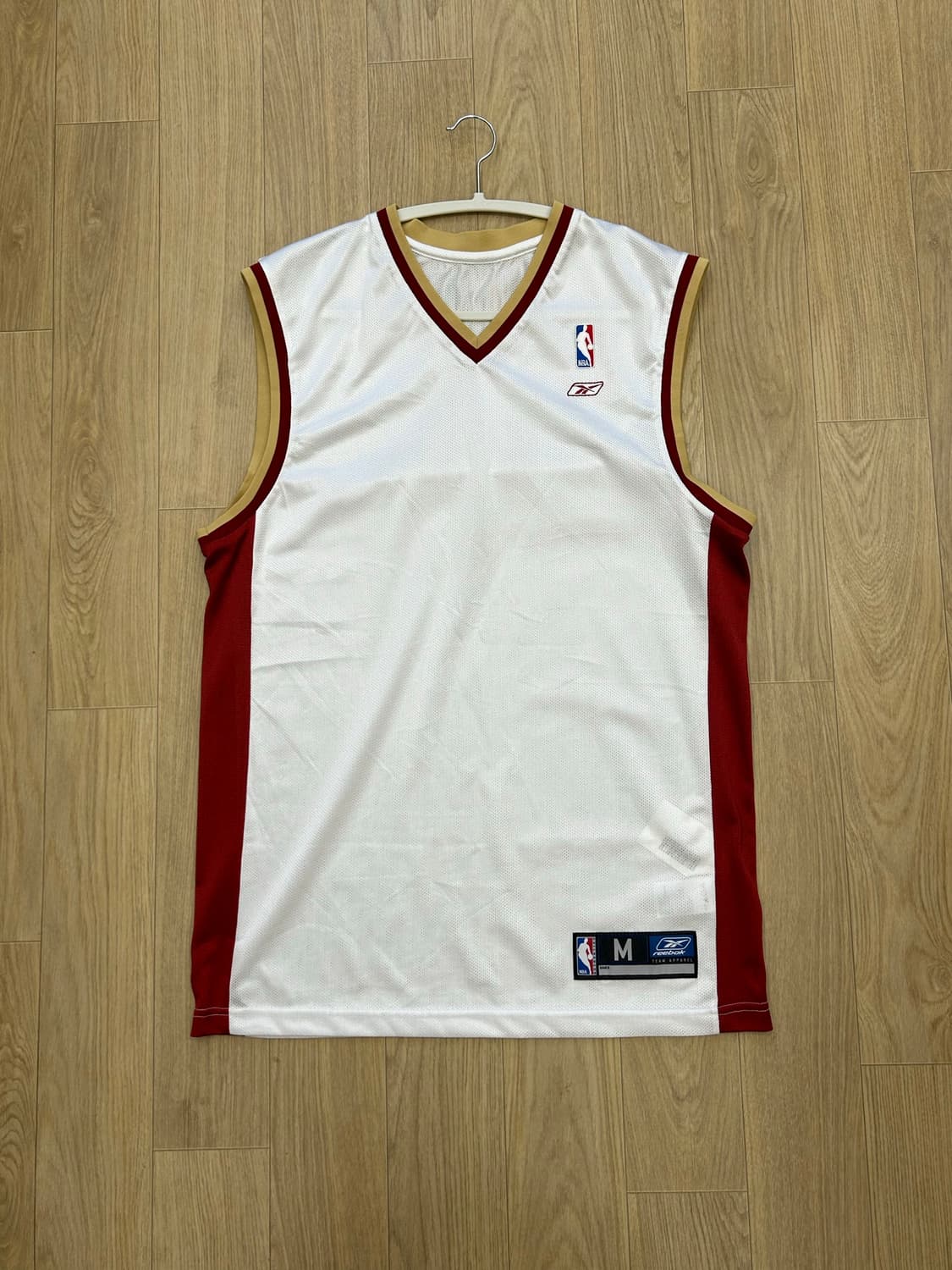 NBA 리복 올드스쿨 농구 져지 나시 화이트 레드 M 상품이미지1