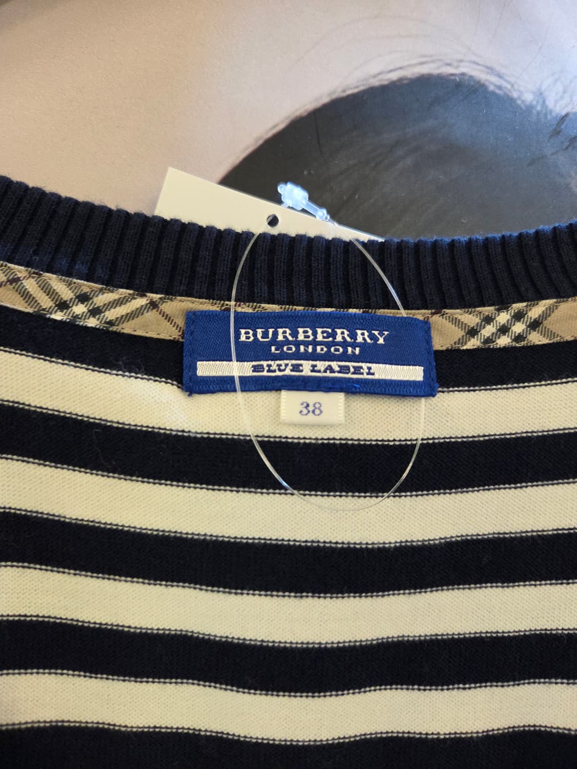 Burberry 버버리 네이비 스트라이프 반팔가디건 상품이미지5