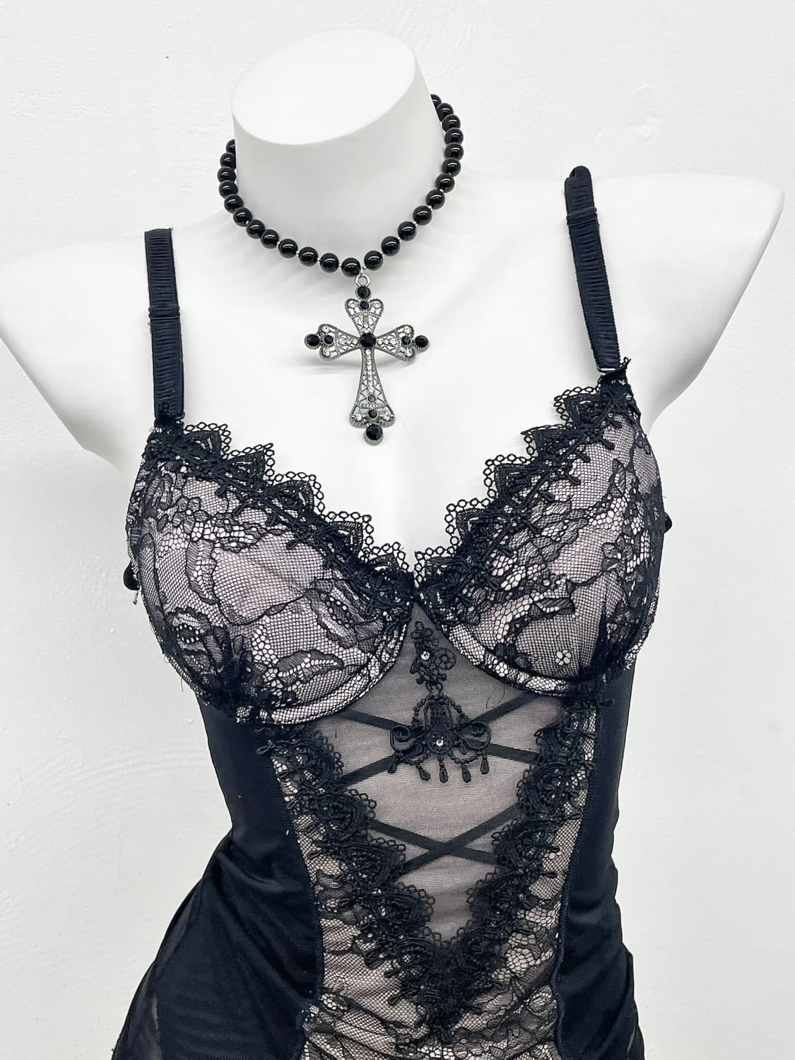 갸루 레이스 아일렛 코르셋 상품이미지2