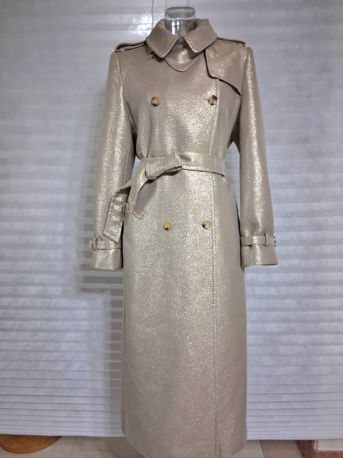 MaxMara 메탈릭 롱 트렌치코트 상품이미지5