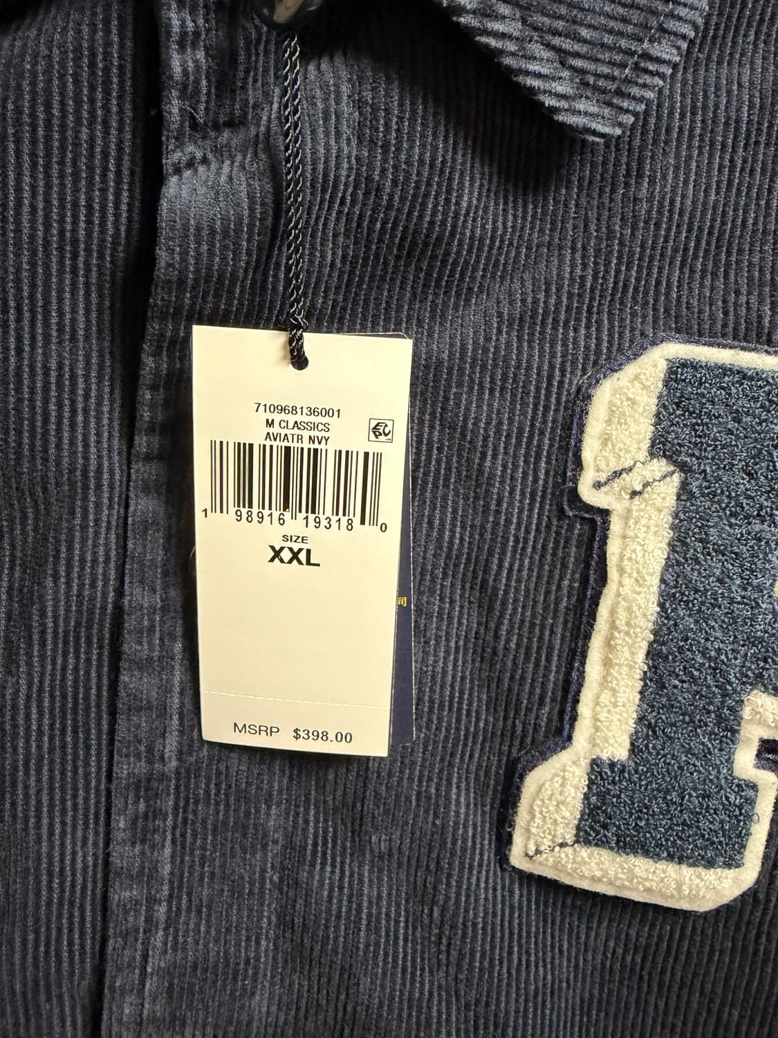 폴로 코듀로이 바시티 뉴욕 레터맨자켓 정품 새제품 xxl사이즈 상품이미지4