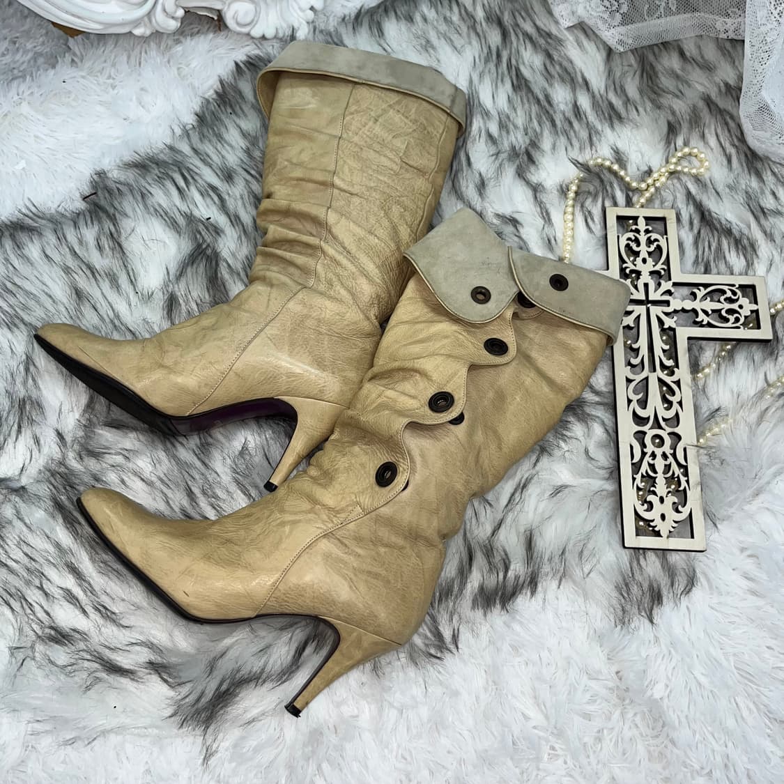 빈티지 롱부츠 힐 상품이미지1