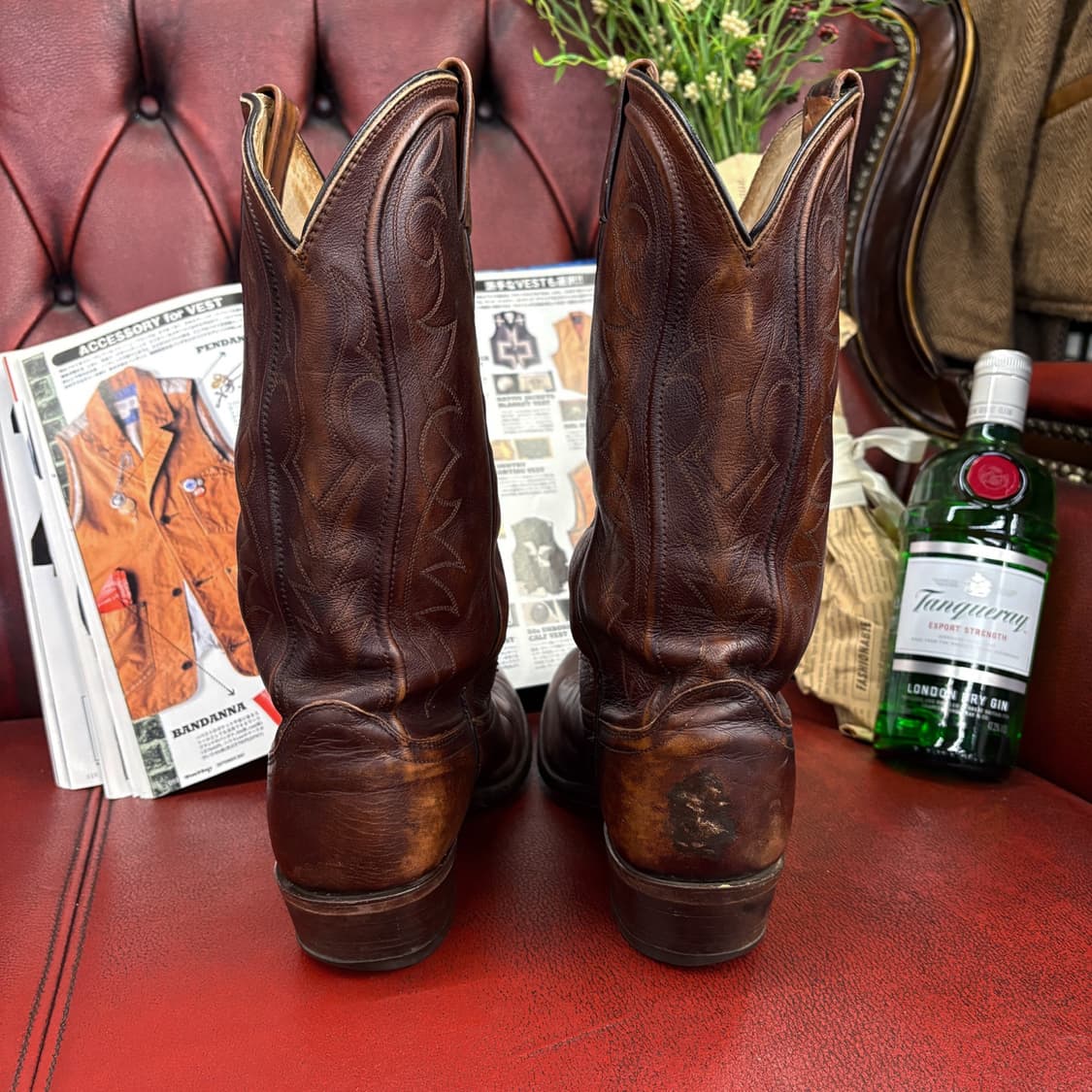 80s 댄 포스트 하이트닝 패턴 소프트쉘 웨스턴 부츠 미국생산 N571 상품이미지4