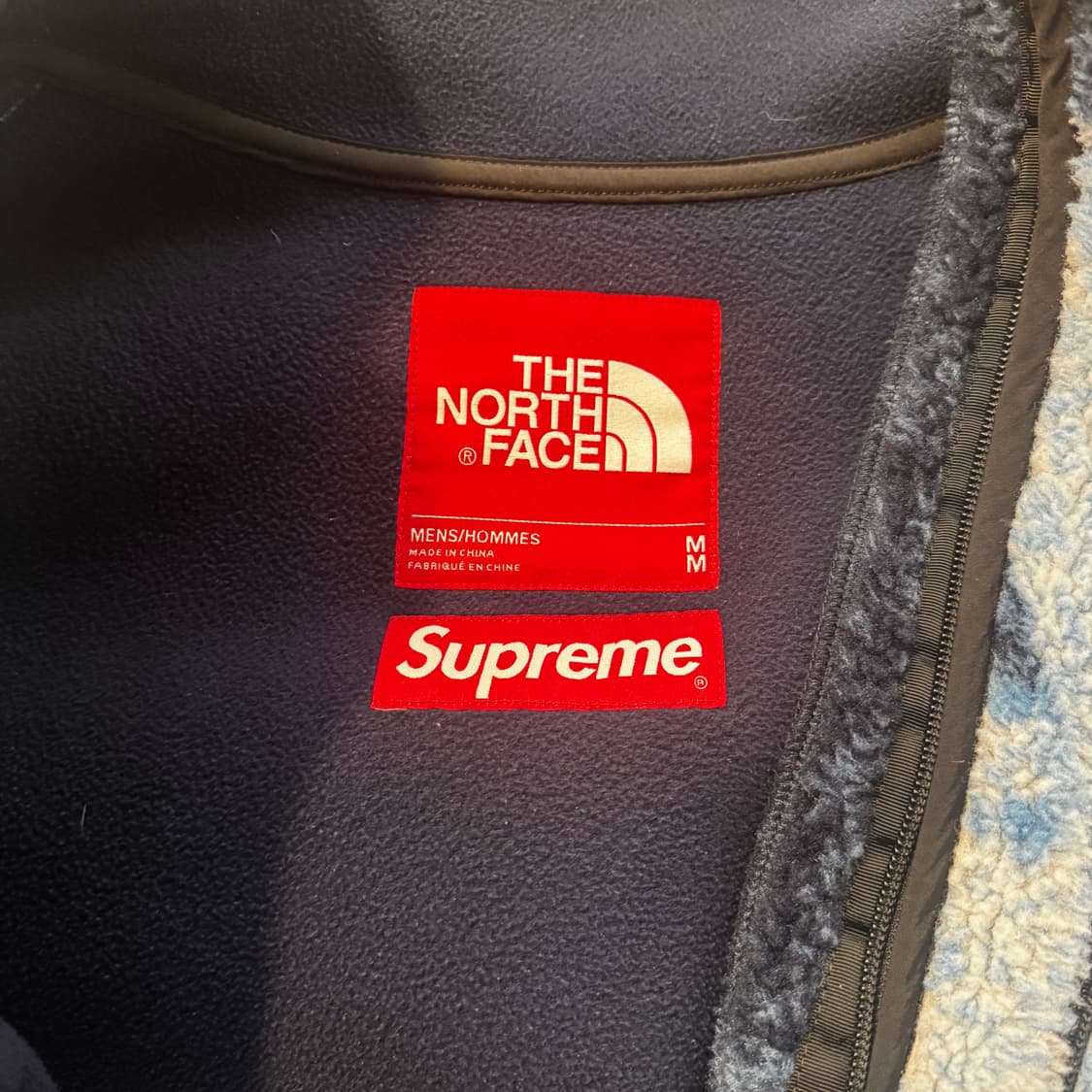 (M) 슈프림 노스페이스 블리치드 데님 플리스 자켓 상품이미지3